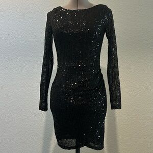 B.Smart Sequined Black Cocktail Dress. Size 3.